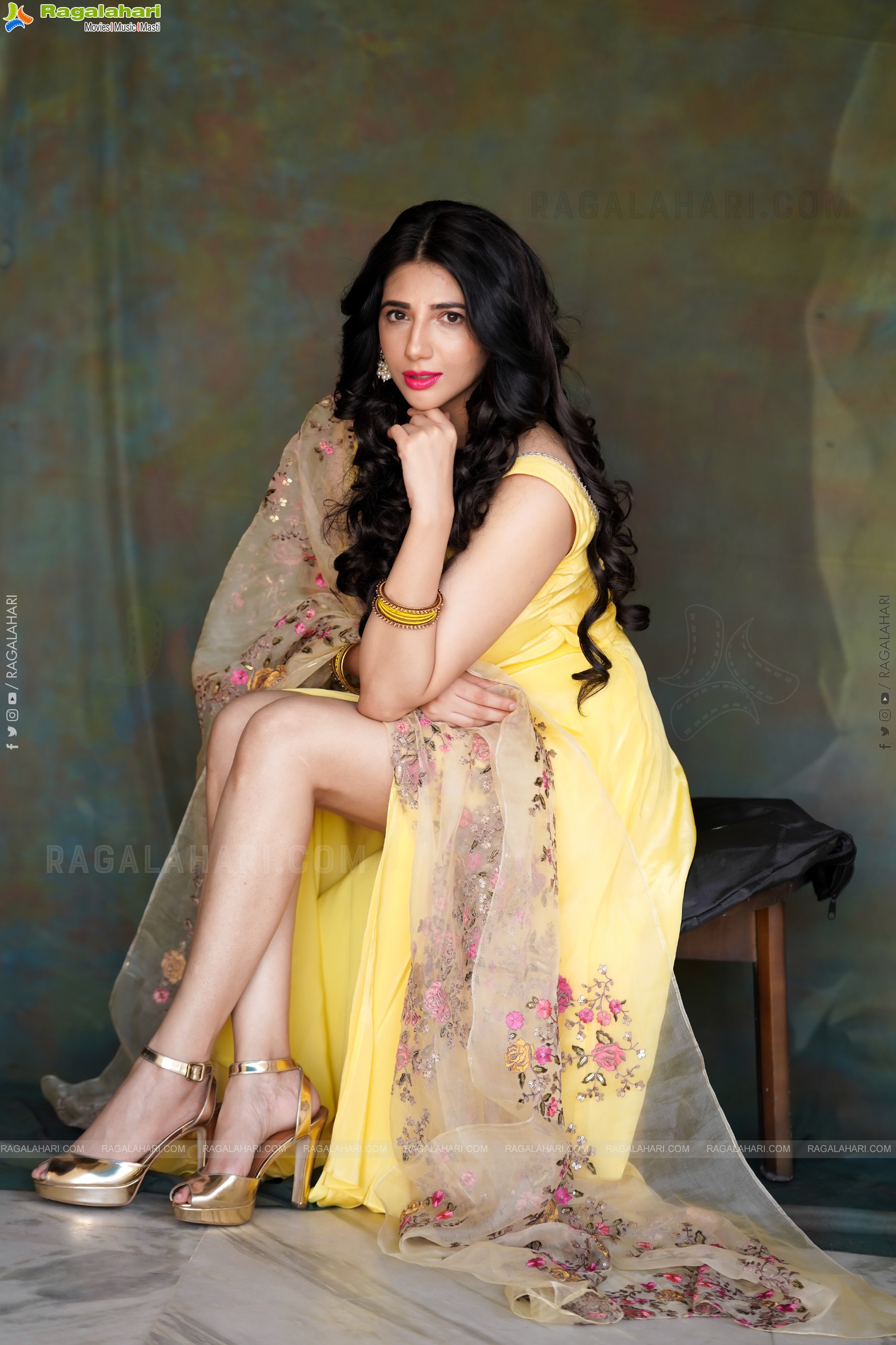 Tanya Pradhan in Light Yellow Designer Lehenga Choli, Exclusive Photo Shoot