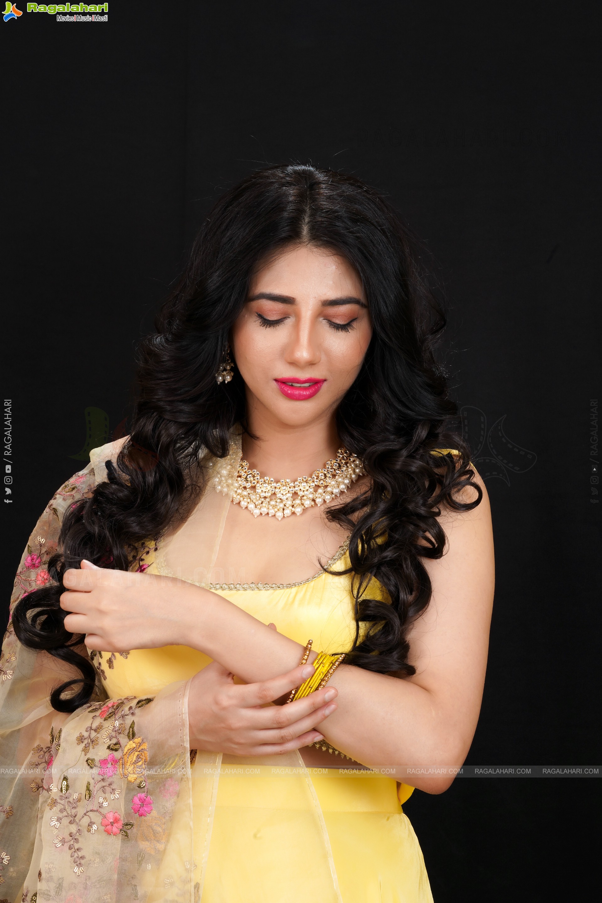 Tanya Pradhan in Light Yellow Designer Lehenga Choli, Exclusive Photo Shoot