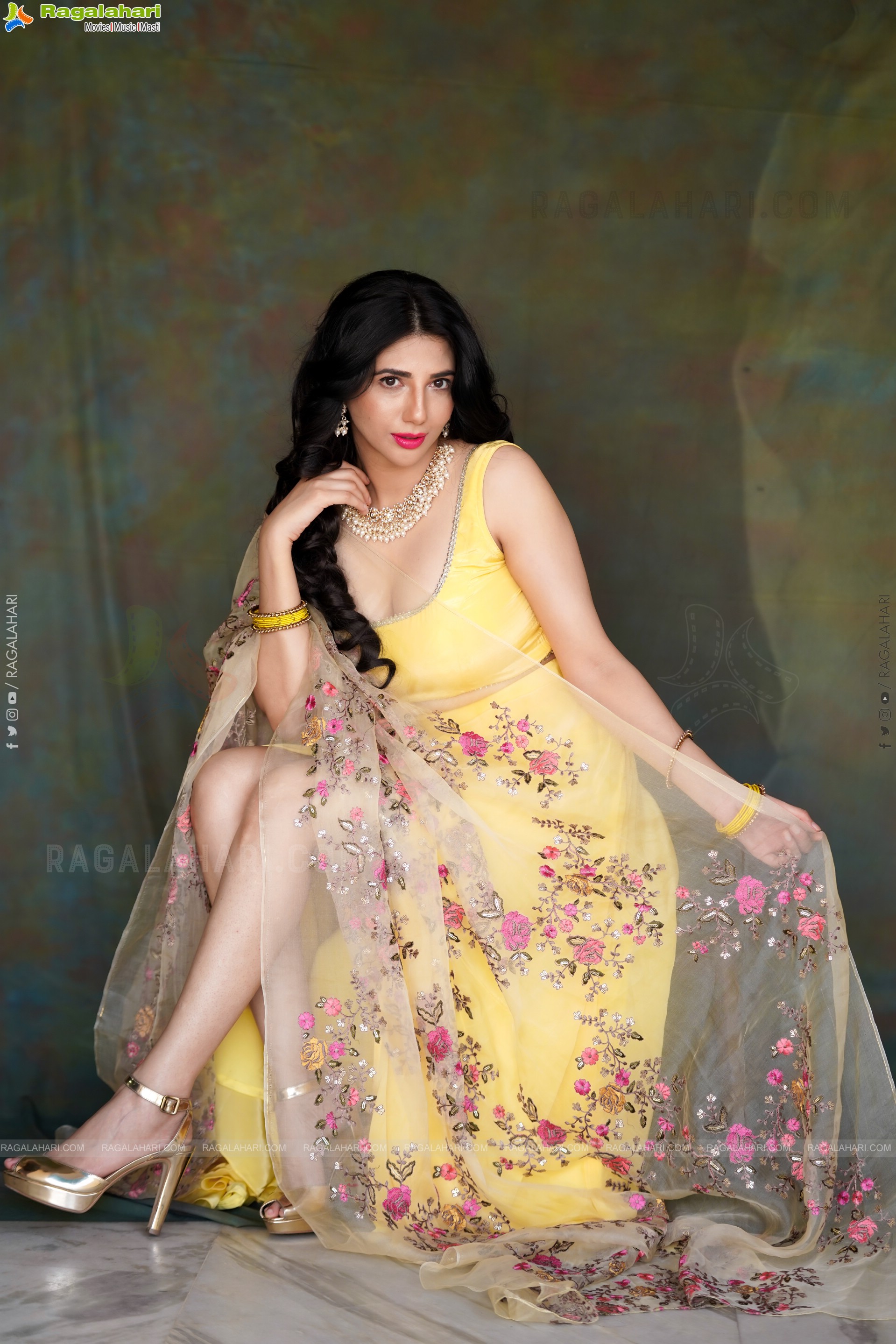 Tanya Pradhan in Light Yellow Designer Lehenga Choli, Exclusive Photo Shoot