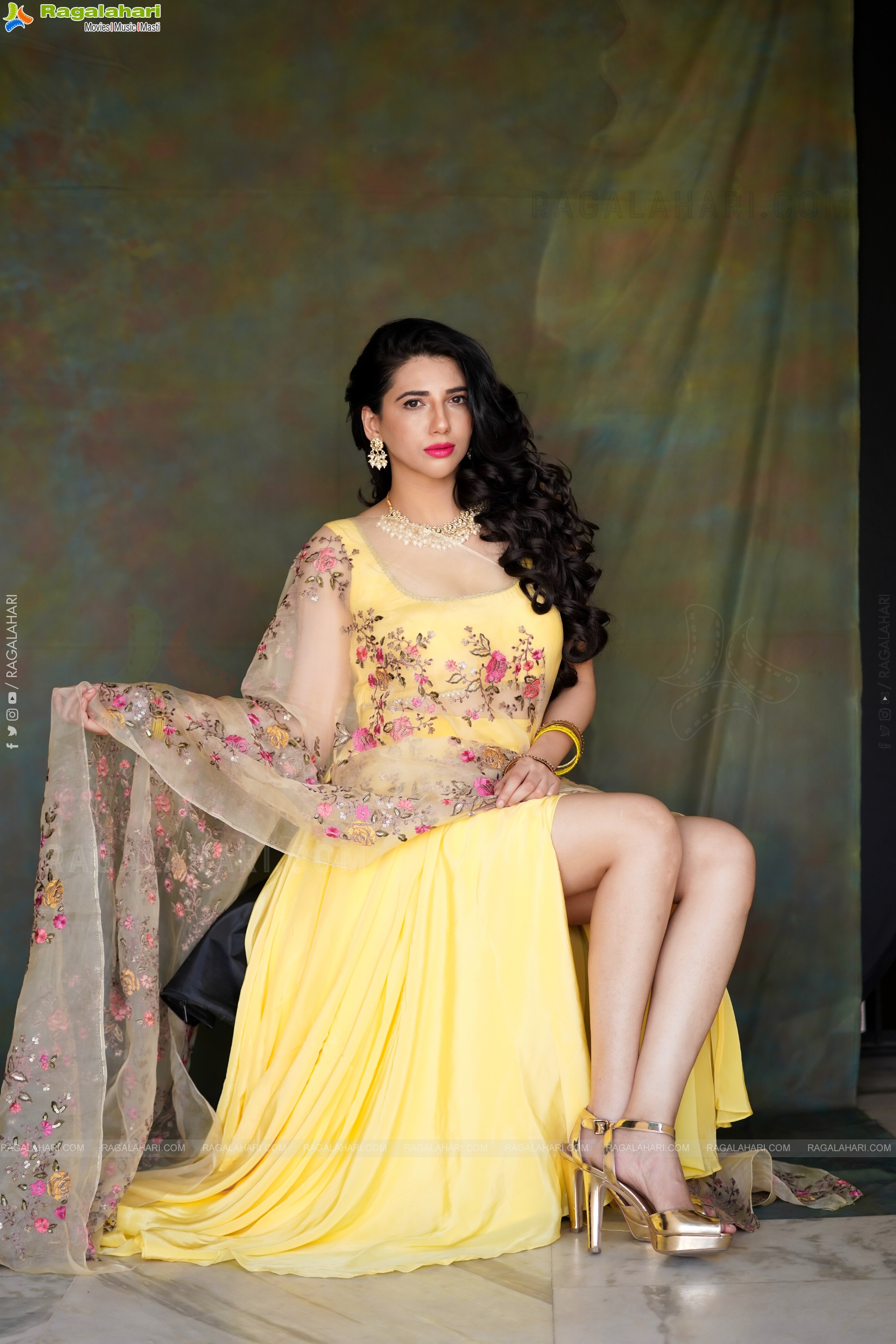 Tanya Pradhan in Light Yellow Designer Lehenga Choli, Exclusive Photo Shoot