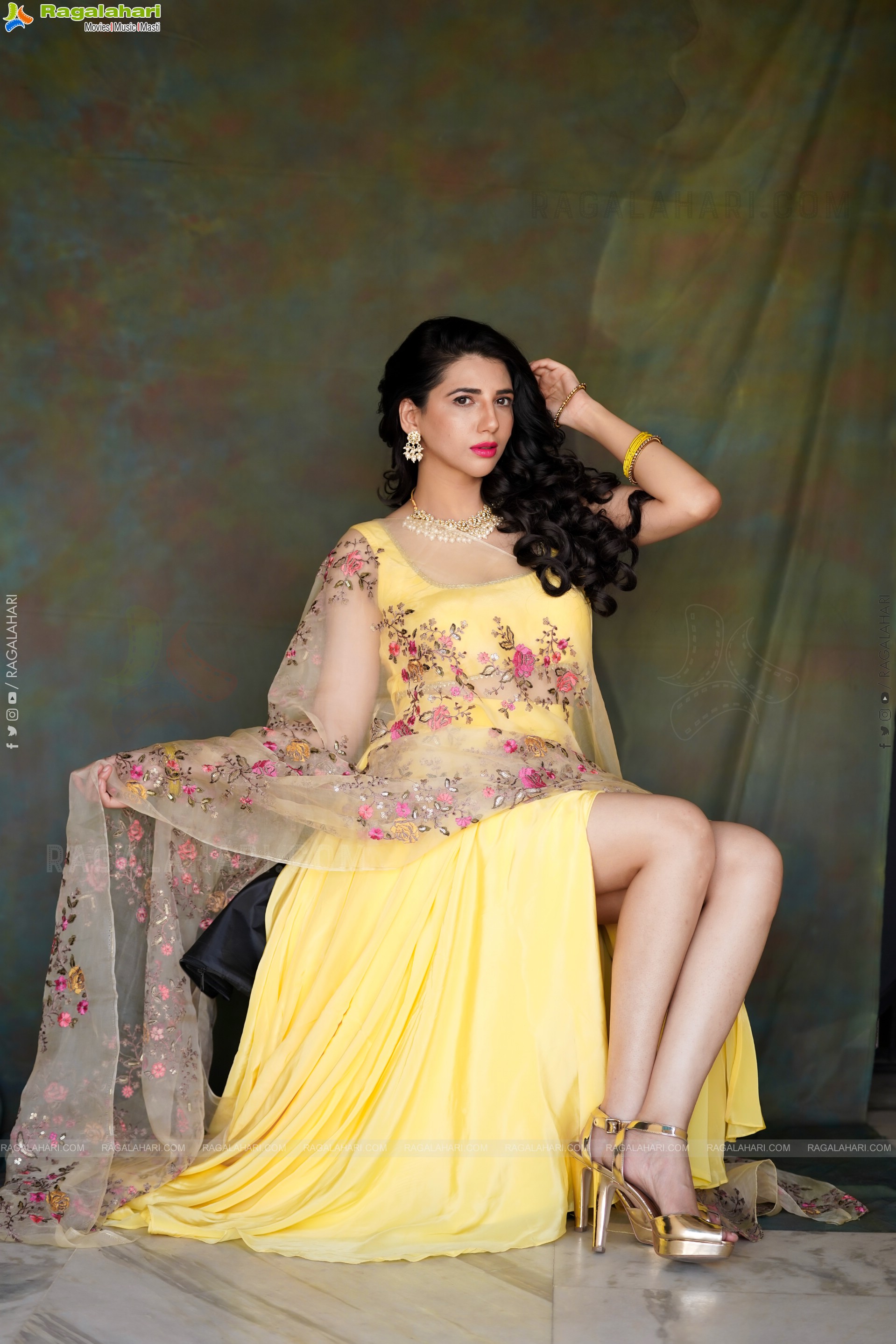 Tanya Pradhan in Light Yellow Designer Lehenga Choli, Exclusive Photo Shoot