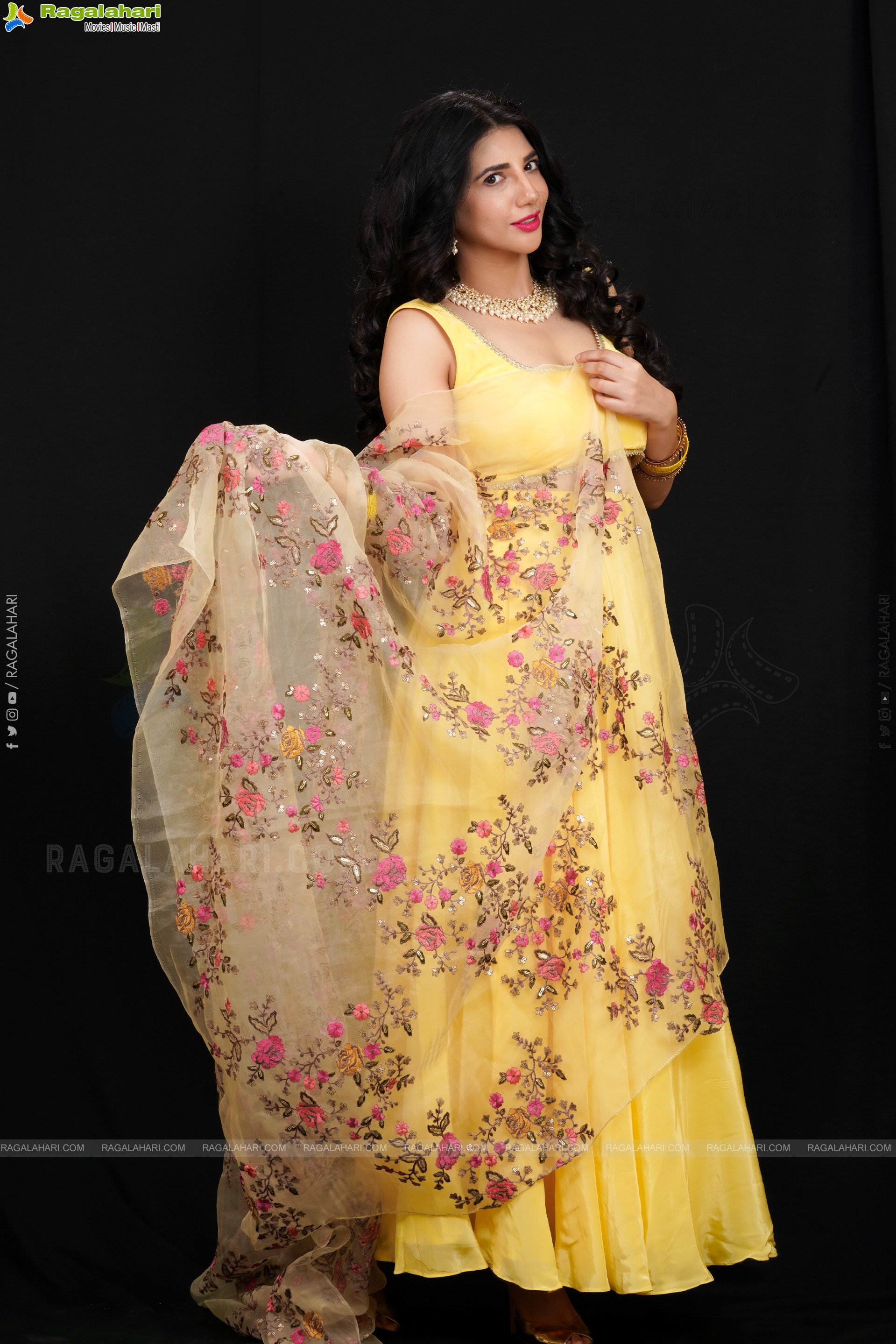 Tanya Pradhan in Light Yellow Designer Lehenga Choli, Exclusive Photo Shoot