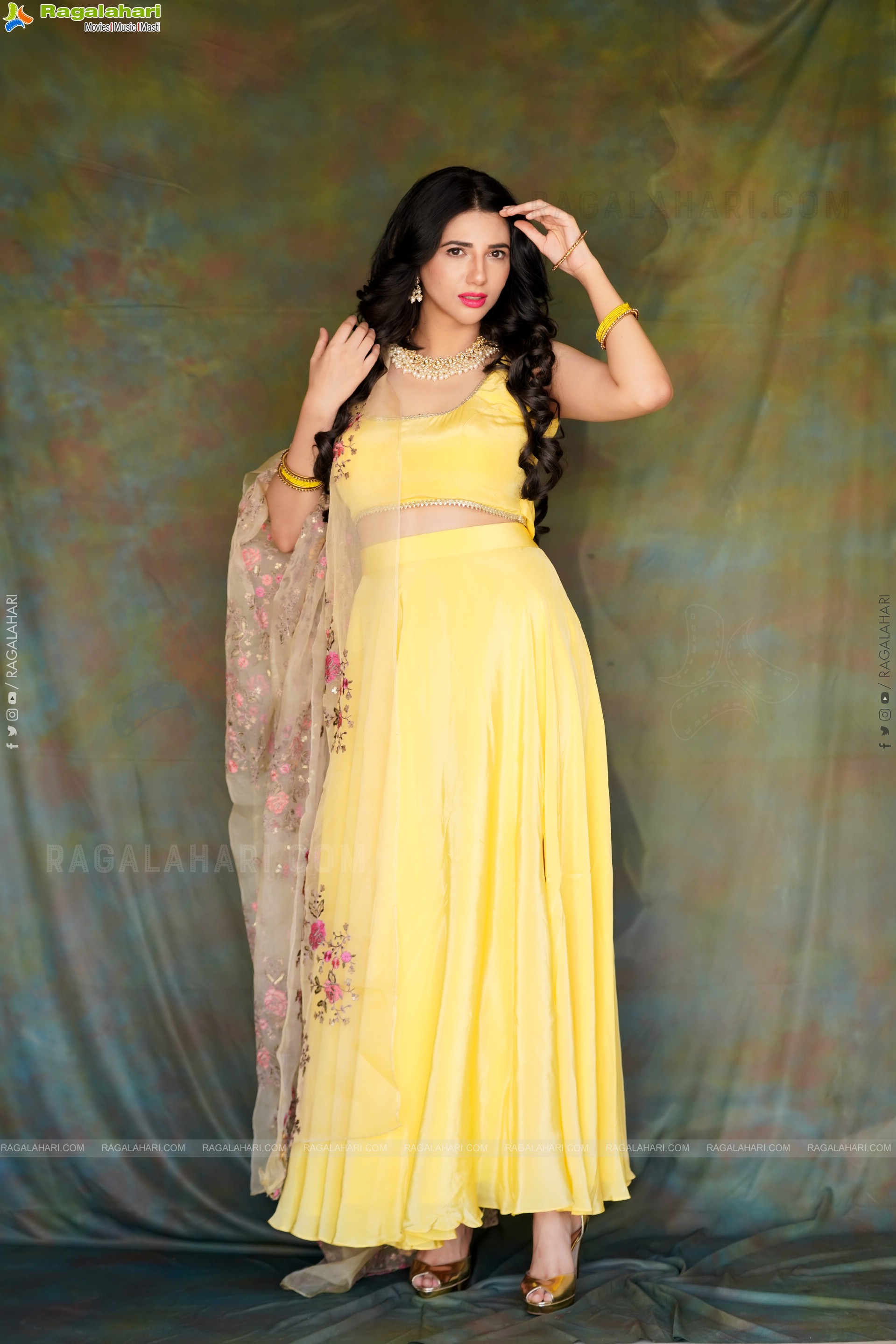 Tanya Pradhan in Light Yellow Designer Lehenga Choli, Exclusive Photo Shoot