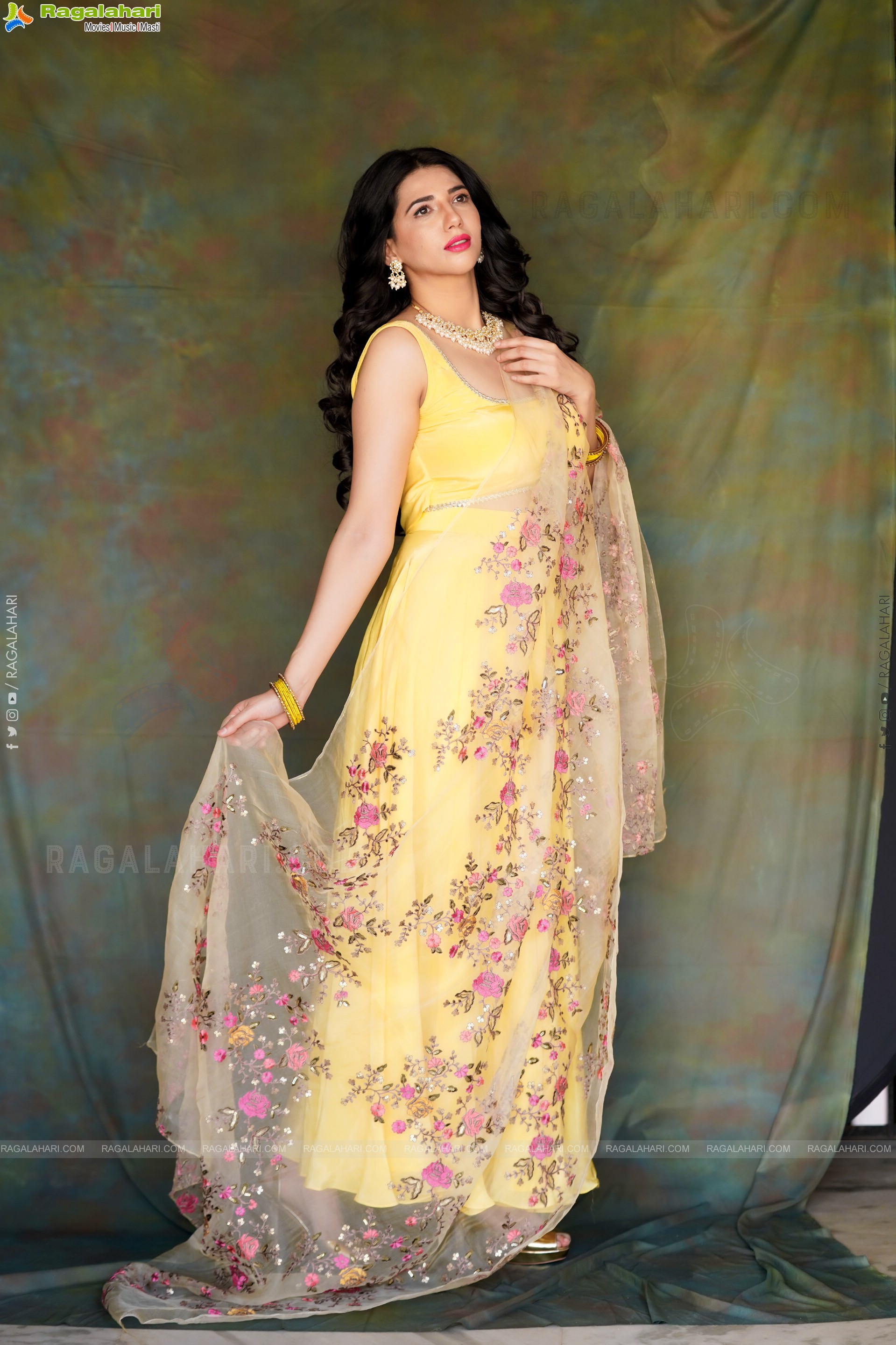 Tanya Pradhan in Light Yellow Designer Lehenga Choli, Exclusive Photo Shoot