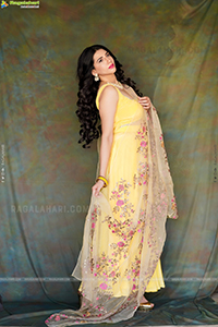 Tanya Pradhan in Light Yellow Lehenga Choli