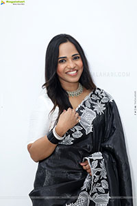 Bhavya Chandrika in Black Saree, HD Gallery