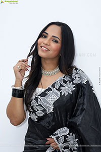 Bhavya Chandrika in Black Saree, HD Gallery