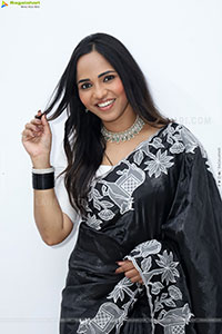 Bhavya Chandrika in Black Saree, HD Gallery