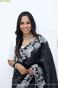 Bhavya Chandrika in Black Saree, HD Gallery