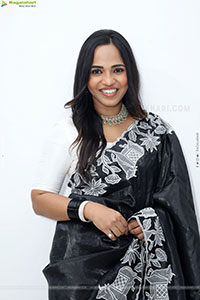 Bhavya Chandrika in Black Saree, HD Gallery