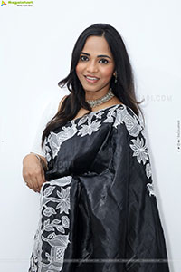 Bhavya Chandrika in Black Saree, HD Gallery