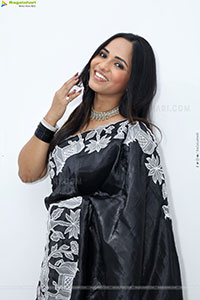 Bhavya Chandrika in Black Saree, HD Gallery
