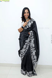 Bhavya Chandrika in Black Saree, HD Gallery