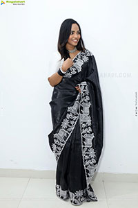 Bhavya Chandrika in Black Saree, HD Gallery