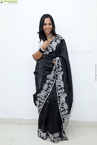 Bhavya Chandrika in Black Saree, HD Gallery