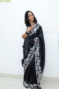 Bhavya Chandrika in Black Saree, HD Gallery