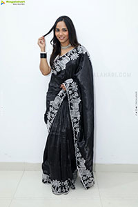 Bhavya Chandrika in Black Saree, HD Gallery