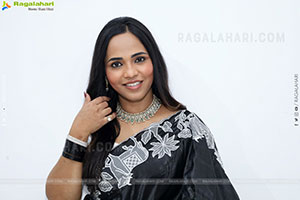 Bhavya Chandrika in Black Saree, HD Gallery