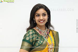 Mounika Ghanta Stills in Yellow Saree, HD Gallery