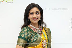 Mounika Ghanta Stills in Yellow Saree, HD Gallery