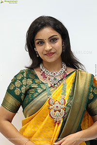 Mounika Ghanta Stills in Yellow Saree, HD Gallery