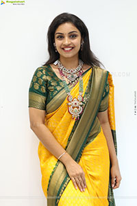 Mounika Ghanta Stills in Yellow Saree, HD Gallery