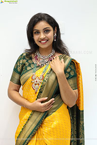 Mounika Ghanta Stills in Yellow Saree, HD Gallery