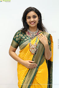 Mounika Ghanta Stills in Yellow Saree, HD Gallery