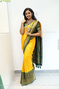 Mounika Ghanta Stills in Yellow Saree, HD Gallery