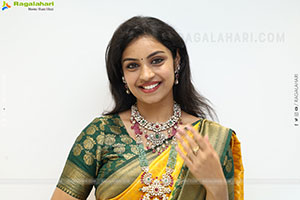 Mounika Ghanta Stills in Yellow Saree, HD Gallery
