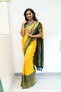 Mounika Ghanta Stills in Yellow Saree, HD Gallery