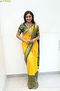 Mounika Ghanta Stills in Yellow Saree, HD Gallery