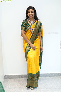 Mounika Ghanta Stills in Yellow Saree, HD Gallery