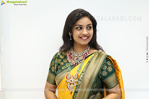 Mounika Ghanta Stills in Yellow Saree, HD Gallery