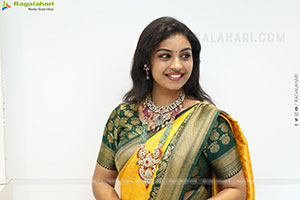 Mounika Ghanta Stills in Yellow Saree, HD Gallery