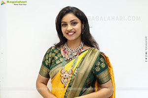 Mounika Ghanta Stills in Yellow Saree, HD Gallery