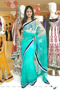 Beautiful Model Shamili in Cool Blue Net Saree