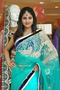 Beautiful Model Shamili in Cool Blue Net Saree