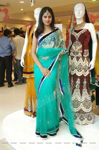 Beautiful Model Shamili in Cool Blue Net Saree