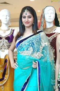 Beautiful Model Shamili in Cool Blue Net Saree