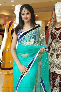 Beautiful Model Shamili in Cool Blue Net Saree