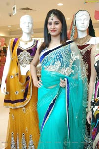 Beautiful Model Shamili in Cool Blue Net Saree