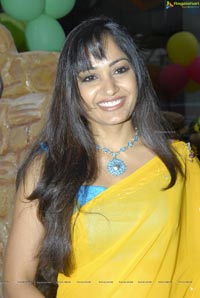 Beautiful Madhavi Latha in Yellow Saree