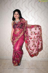 Hyderabad Model Madhu in Pink Saree