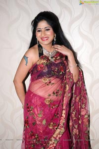 Hyderabad Model Madhu in Pink Saree