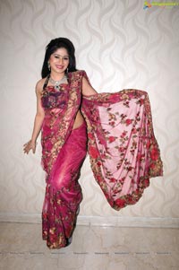 Hyderabad Model Madhu in Pink Saree