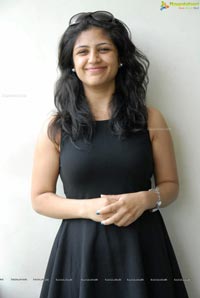 Supriya in Black Sleeveless Frock