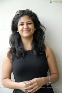 Supriya in Black Sleeveless Frock