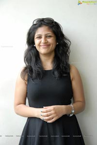 Supriya in Black Sleeveless Frock