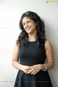 Supriya in Black Sleeveless Frock